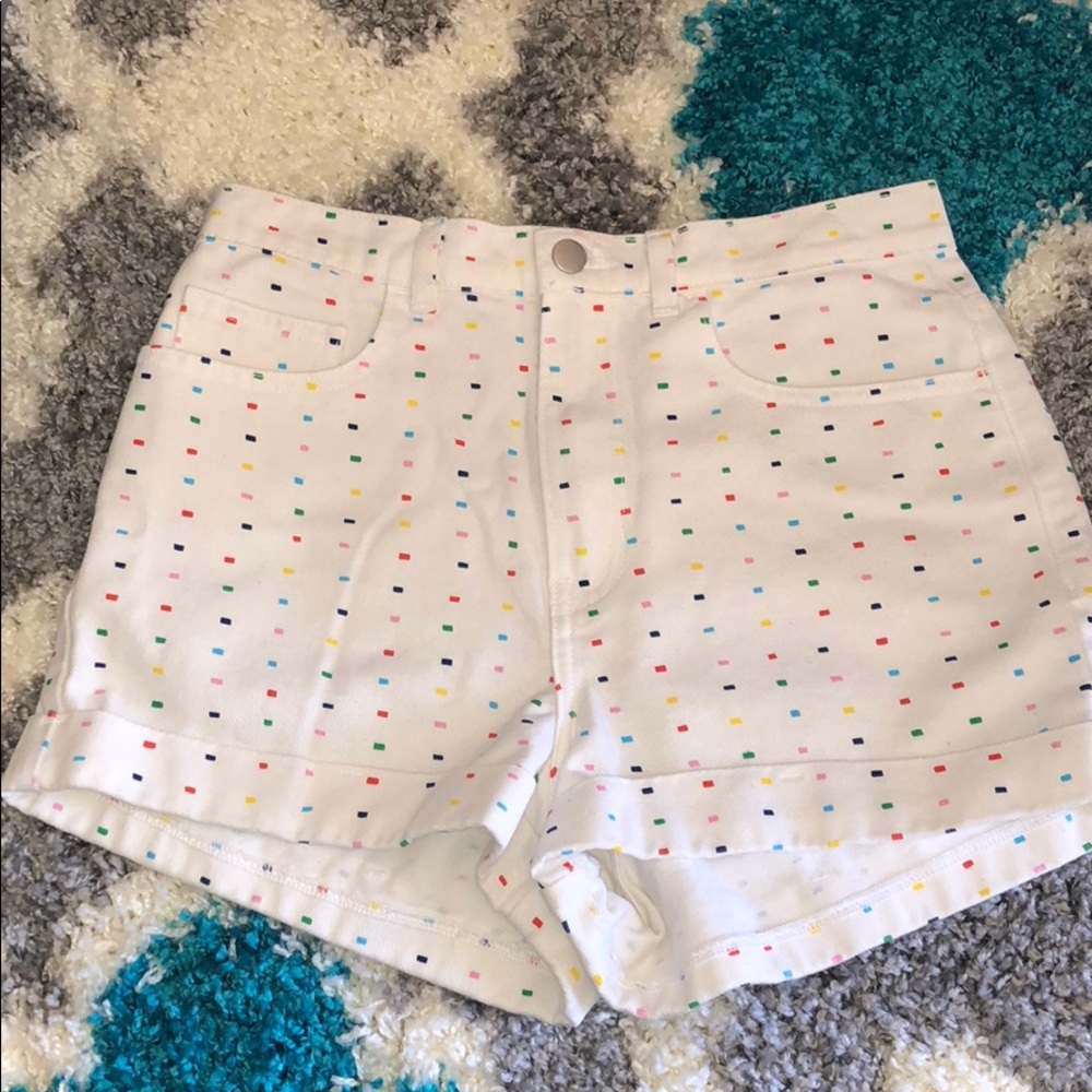 American Apparel white denim shorts
